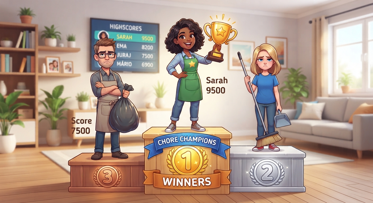 Sarah wins the household chore leaderboard